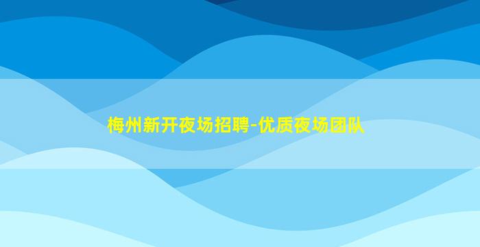 梅州新开夜场招聘-优质夜场团队